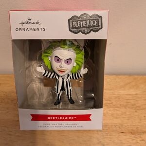 Hallmark Beetlejuice Ornament with Green Hair and Black Stripes